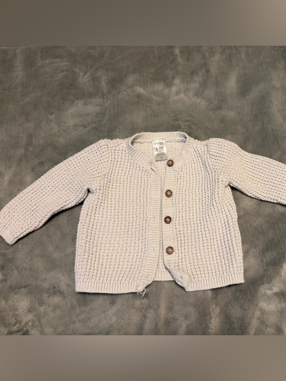 Simple Cream Knit Button-Front Cardigan